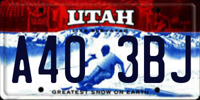 UT license plate A403BJ