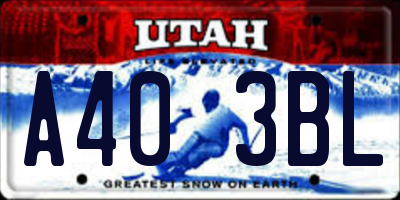 UT license plate A403BL