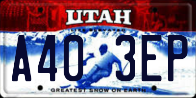 UT license plate A403EP