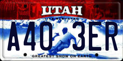 UT license plate A403ER
