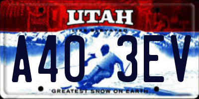 UT license plate A403EV