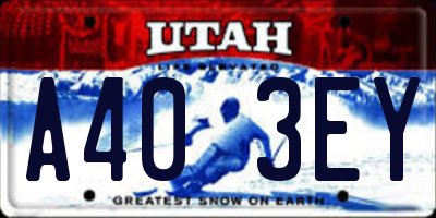 UT license plate A403EY