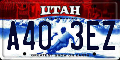 UT license plate A403EZ