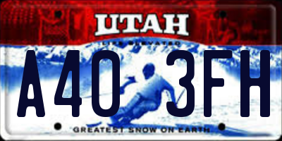 UT license plate A403FH