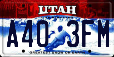 UT license plate A403FM
