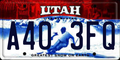UT license plate A403FQ