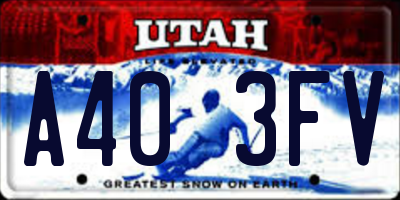 UT license plate A403FV
