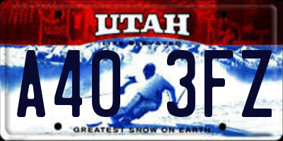UT license plate A403FZ