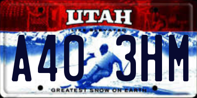 UT license plate A403HM