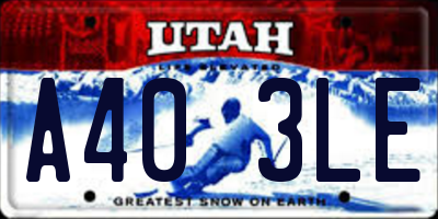 UT license plate A403LE