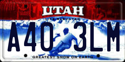 UT license plate A403LM