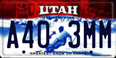 UT license plate A403MM