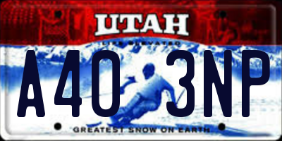 UT license plate A403NP