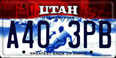 UT license plate A403PB