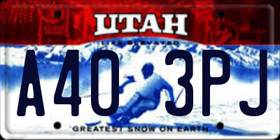 UT license plate A403PJ