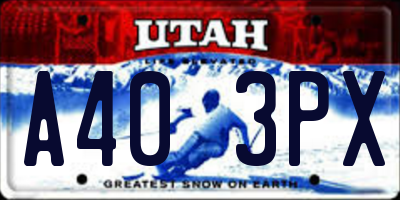 UT license plate A403PX