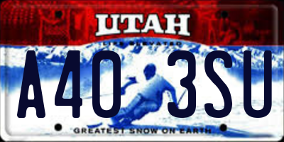 UT license plate A403SU