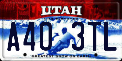 UT license plate A403TL