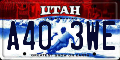 UT license plate A403WE