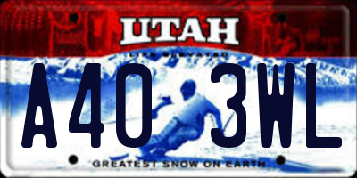 UT license plate A403WL
