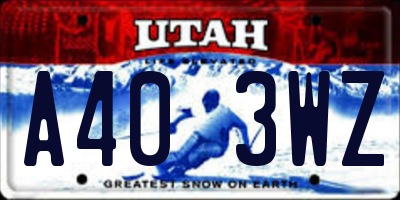 UT license plate A403WZ