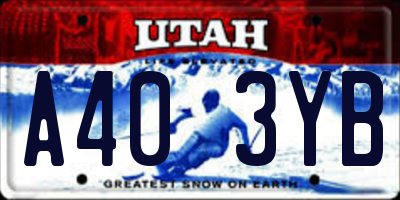 UT license plate A403YB