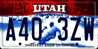 UT license plate A403ZW