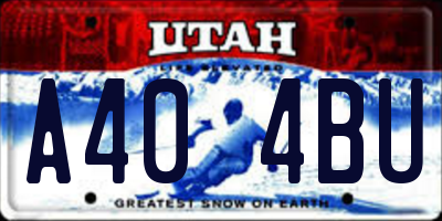UT license plate A404BU
