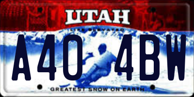 UT license plate A404BW