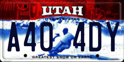 UT license plate A404DY
