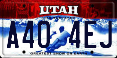 UT license plate A404EJ