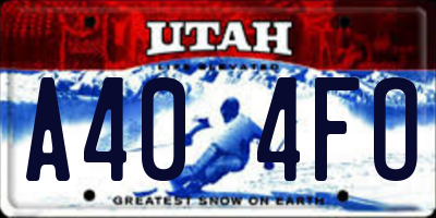 UT license plate A404FO
