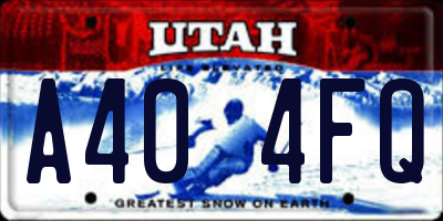 UT license plate A404FQ