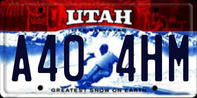 UT license plate A404HM