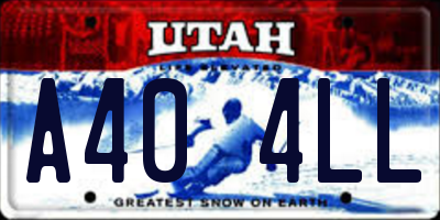UT license plate A404LL