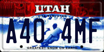 UT license plate A404MF