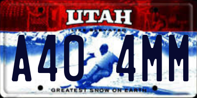 UT license plate A404MM