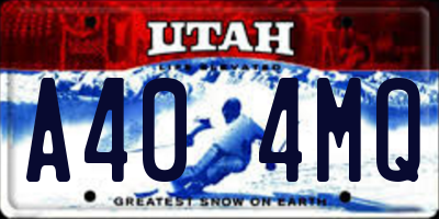 UT license plate A404MQ