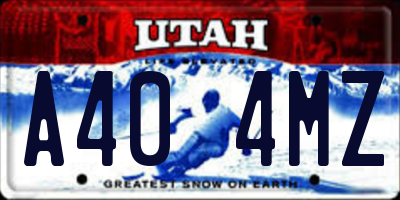 UT license plate A404MZ
