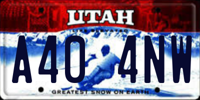 UT license plate A404NW