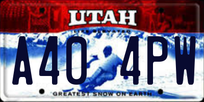 UT license plate A404PW