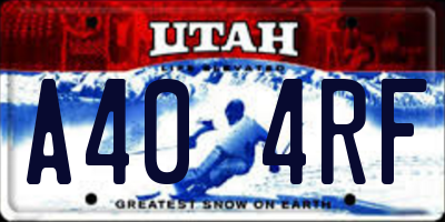 UT license plate A404RF