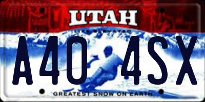 UT license plate A404SX