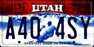 UT license plate A404SY