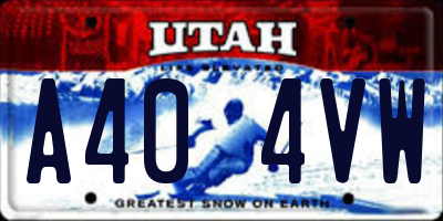 UT license plate A404VW