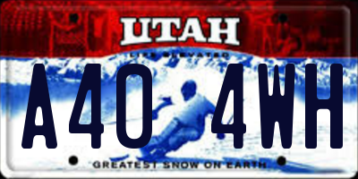 UT license plate A404WH