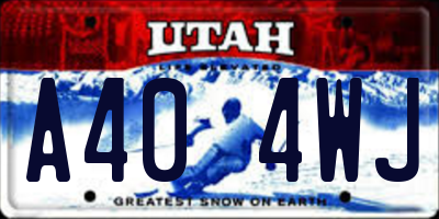 UT license plate A404WJ