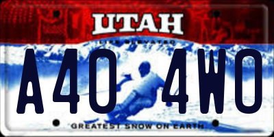 UT license plate A404WO