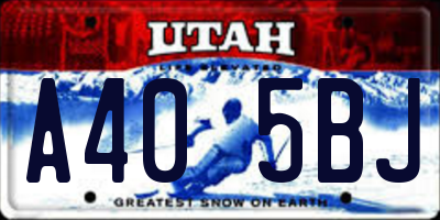 UT license plate A405BJ