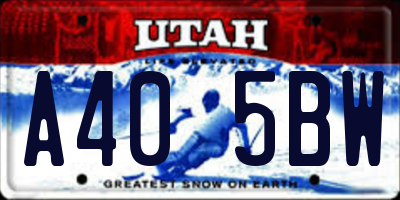 UT license plate A405BW